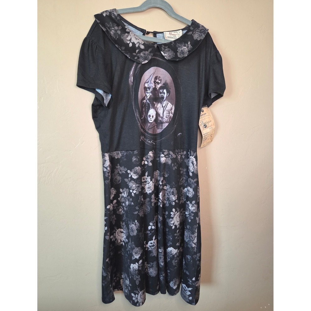 Goth, Gus Fink Antique Horror Dress, Hot Topic Black LG